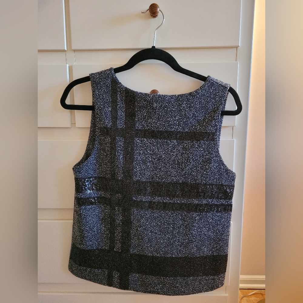 Banana Republic Black Tweed and Sequin Sweater Vest Size 4